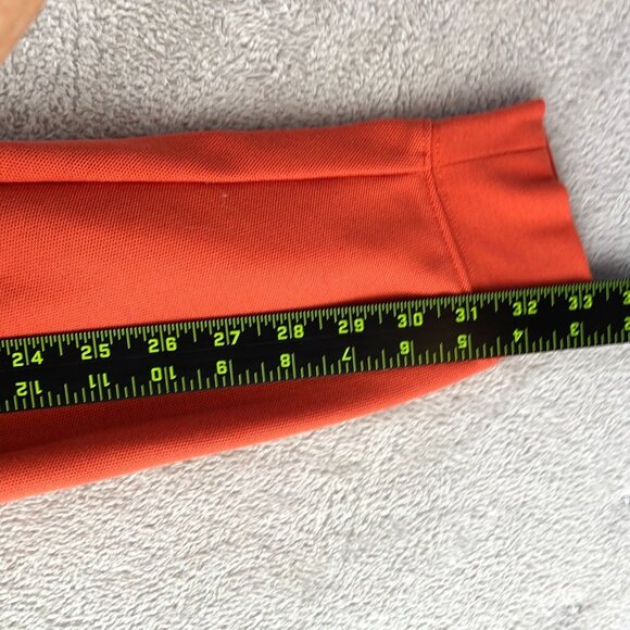 L.L. Bean Mens Rugby Polo Shirt Large Orange Traditional Fit Long Sleeve Casual - Picture 7 of 9